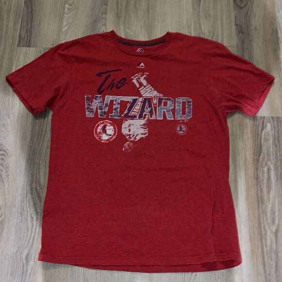 Red Ozzie Smith St Louis Cardinals Champions baseball T Shirt XL slim - Picture 1 of 3